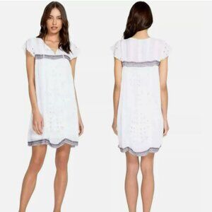 Johnny Was Daisy Eyelet Sheer Slip White Dress